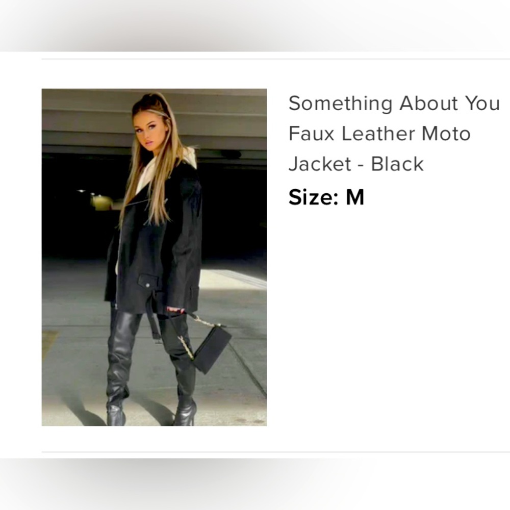 Something About You Faux Leather Moto Jacket